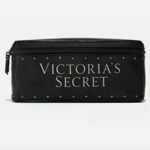 Victoria's Secret black studded makeup cosmetics bag new